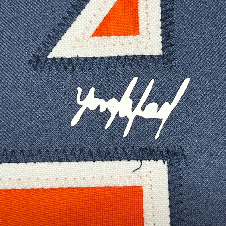 Framed Facsimile Autographed Yordan Alvarez 35x39 Houston Orange Reprint Laser Auto Baseball Jersey
