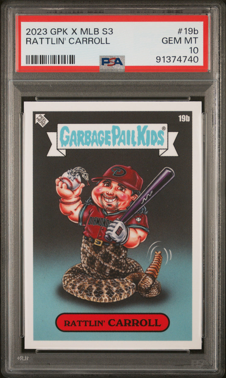 Graded 2023 Topps Garbage Pail Kids Corbin Carroll #19B Rattlin Carroll Rookie RC Baseball Card PSA 10 Gem Mint
