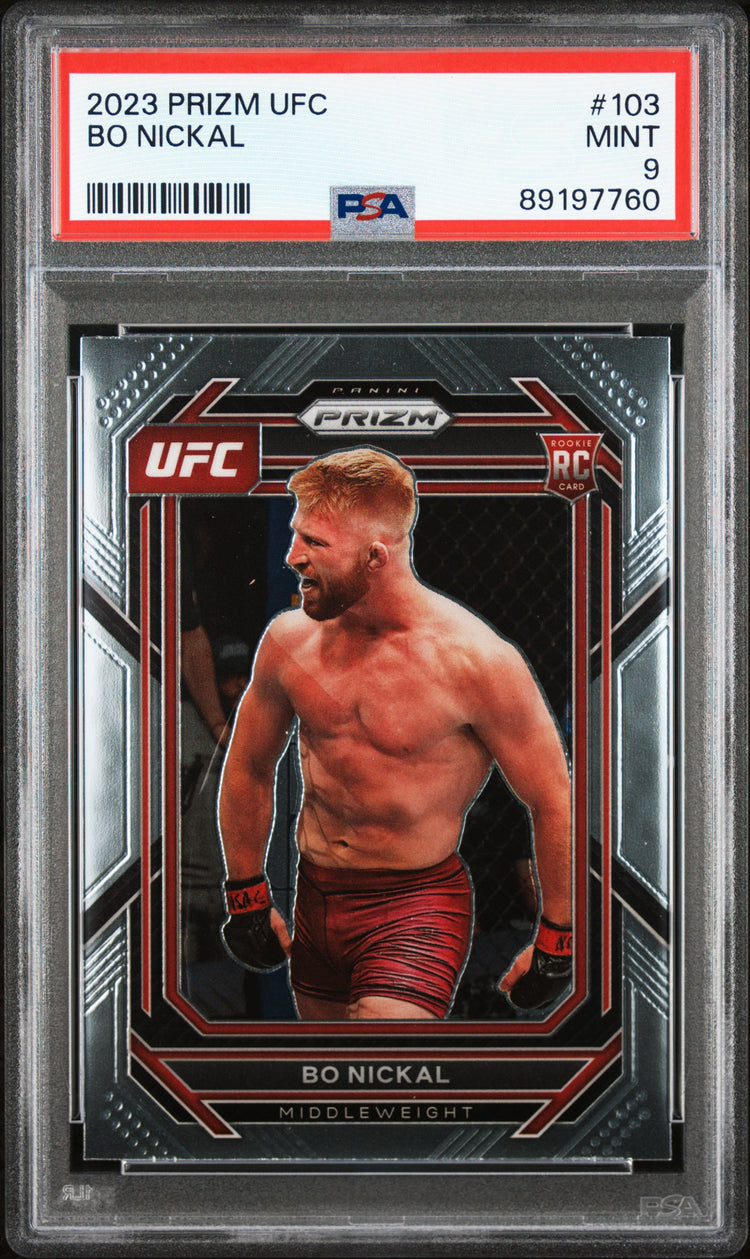Graded 2023 Panini Prizm UFC Bo Nickal #103 Rookie RC UFC MMA Card PSA 9 Mint
