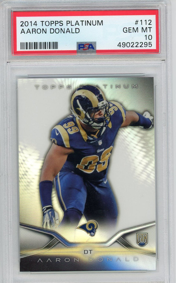 Graded 2014 Topps Platinum Aaron Donald #112 Rookie RC Football Card PSA 10 Gem Mint