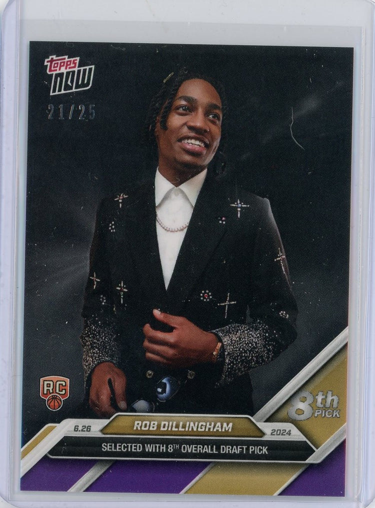 2024 Topps Now Rob Dillingham #D5 Purple #/25 Rookie RC Basketball Card