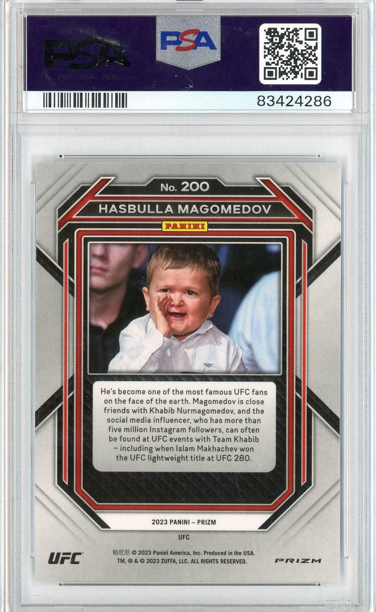 Graded 2023 Prizm UFC Hasbulla Magomedov #200 ICE Rookie RC UFC MMA Card PSA 10 Gem Mint