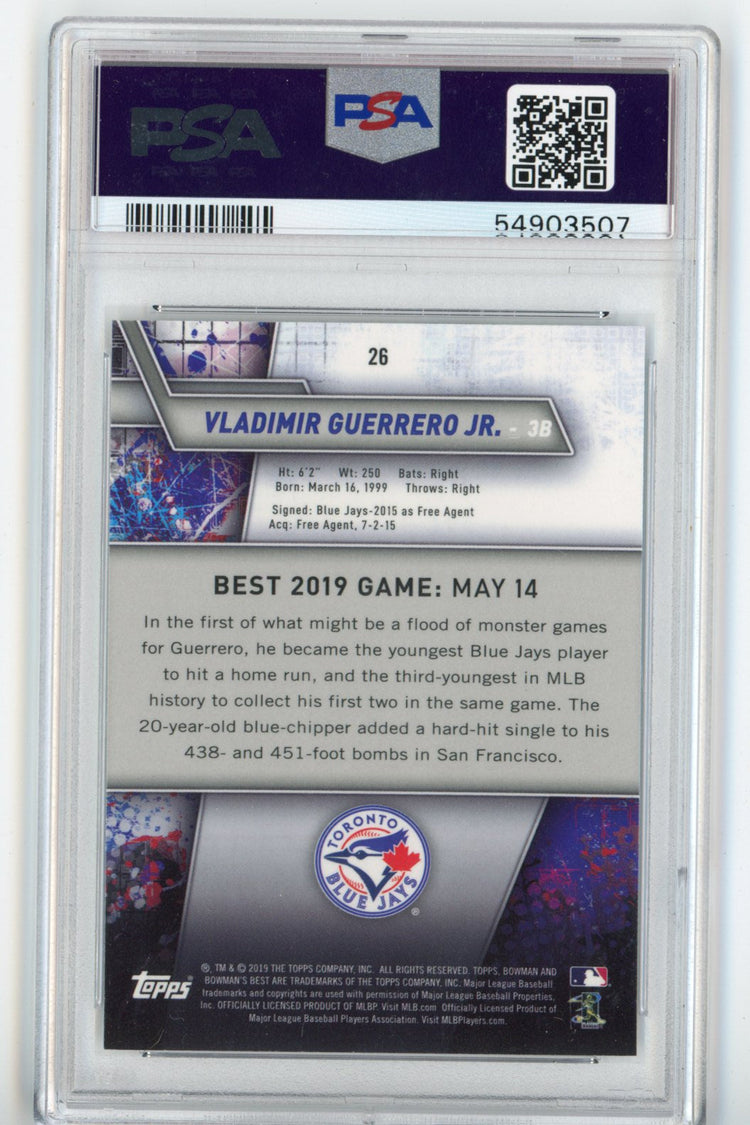 Graded 2019 Bowman's Best Vladimir Vlad Guerrero Jr. #26 Rookie RC Baseball Card PSA 10 Gem Mint