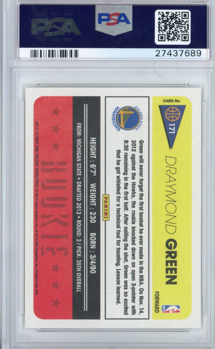 Graded 2012-13 Panini Past & Present Draymond Green #171 Rookie RC Basketball Card PSA 10 Gem Mint