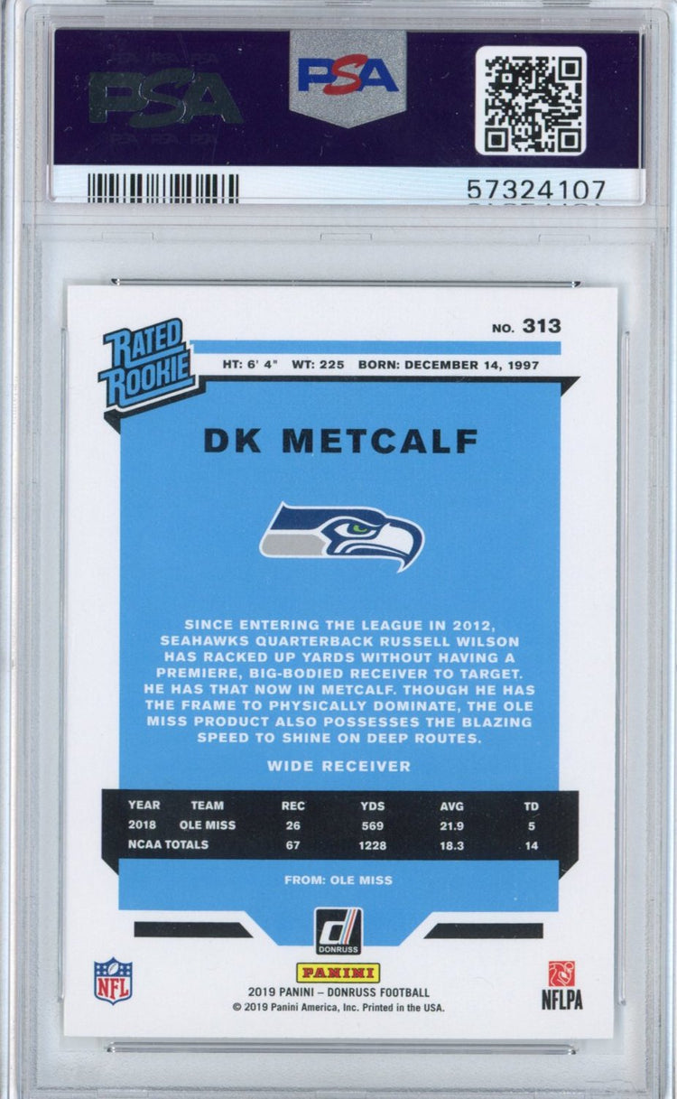 Graded 2019 Panini Donruss DK D.K. Metcalf #313 Canvas Rookie RC Football Card PSA 10 Gem Mint