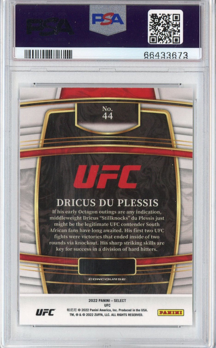 Graded 2022 Panini Select Dricus Du Plessis #44 Concourse Rookie RC UFC MMA Card PSA 10 Gem Mint