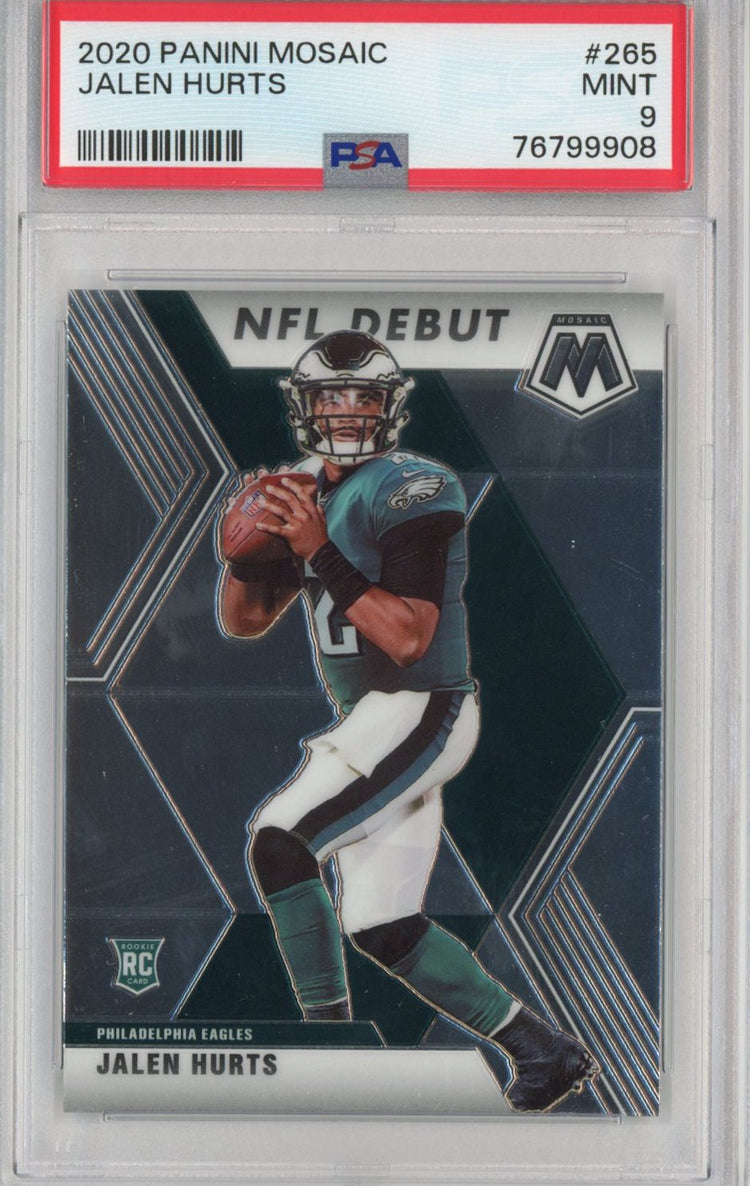 Graded 2020 Panini Mosaic Jalen Hurts #265 Rookie RC Football Card PSA 9 Mint