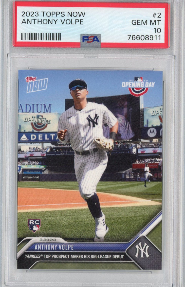 Graded 2023 Topps Now Anthony Volpe #2 Rookie RC Baseball Card PSA 10 Gem Mint