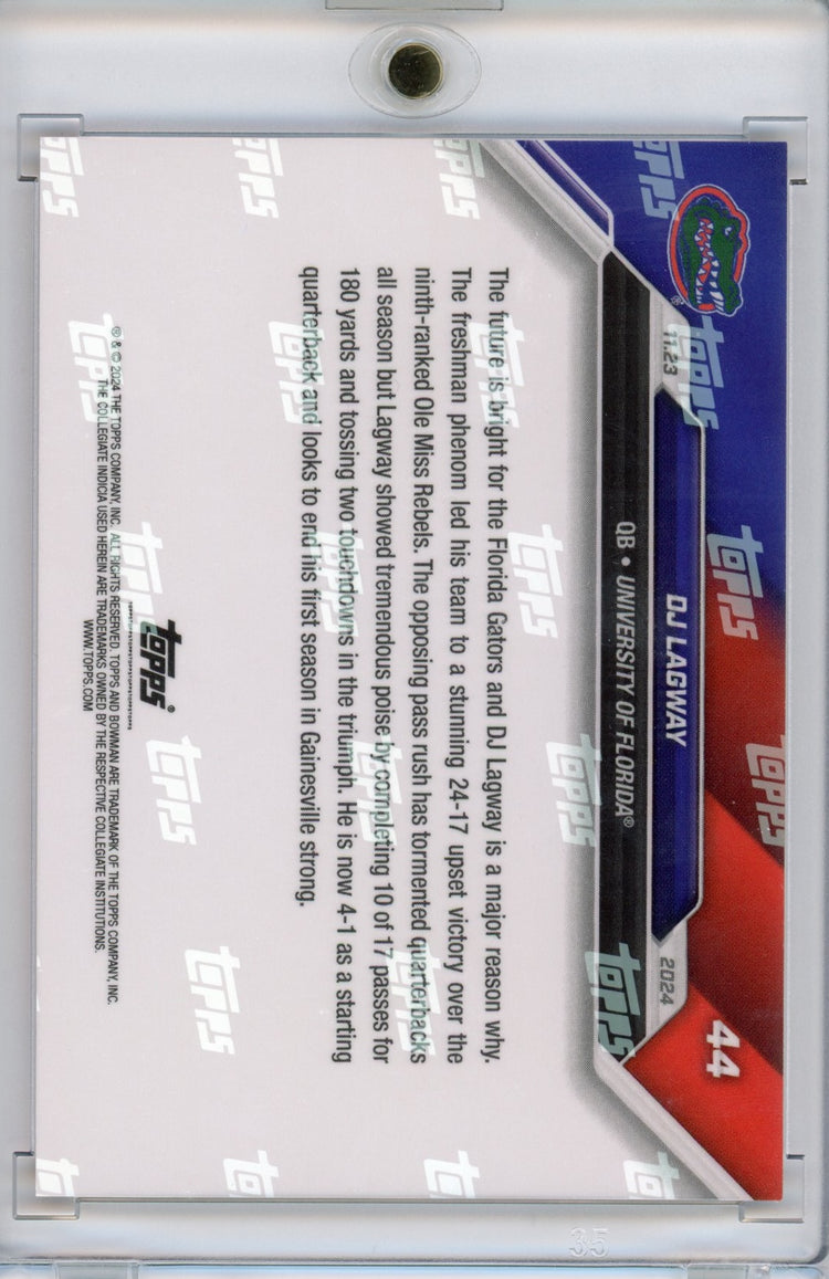 2024 Topps Bowman U Now DJ Lagway #44 Orange #/5 Florida Gators Rookie RC Football Card