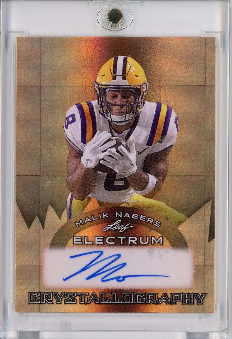 2024 Leaf Electrum Malik Nabers #CLAMN1 Bronze Crystallogoraphy Autograph /29 New York Giants Rookie RC Football Card