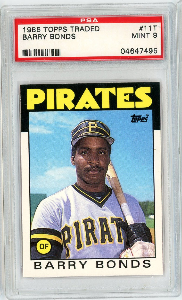 Graded 1986 Topps Traded Barry Bonds #11T Rookie RC Baseball Card PSA 9 Mint