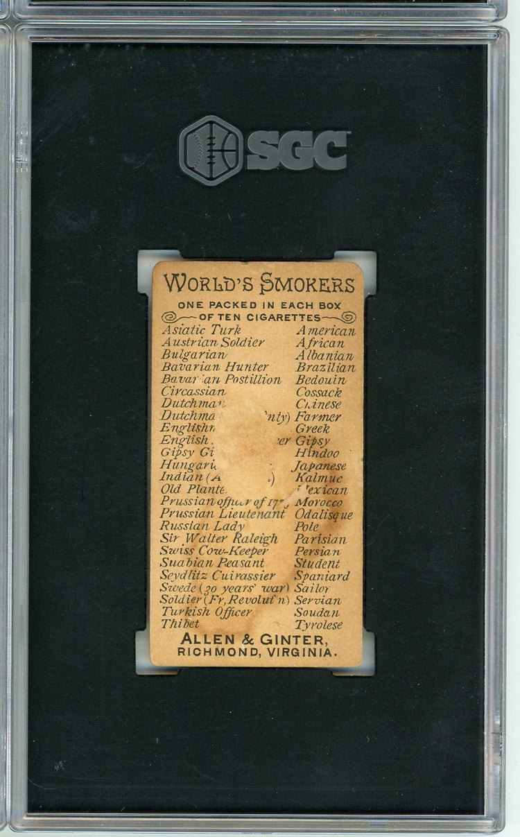 Graded 1888 Allen & Ginter World's Smokers N33 Old Planter Baseball Tobacco Card SGC 1