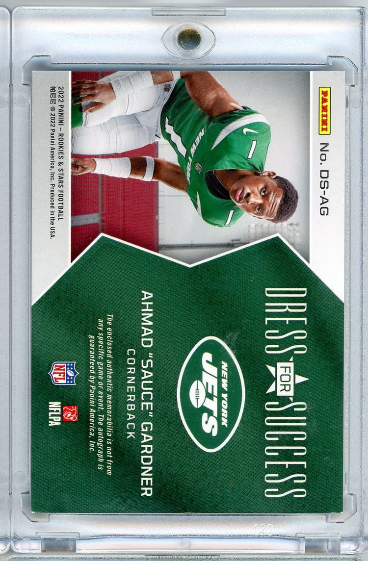 2022 Panini Rookies & Stars Dress for Success Sauce Gardner #DS-AG 01/99 Autographed Rookie RC Football Card