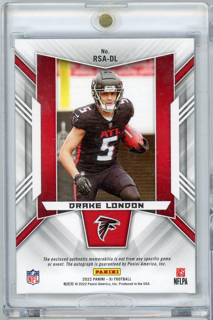 2022 Panini XR Gold Drake London #RSA-DL #'d 10/10 RPA Auto Rookie RC Football Card