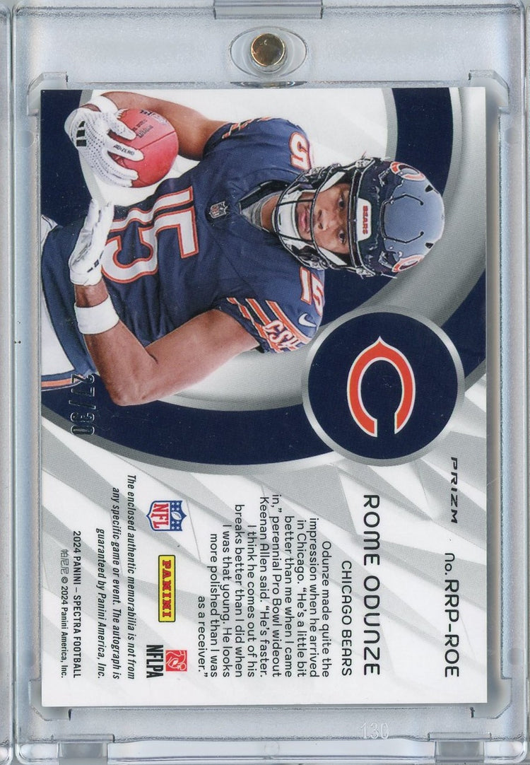 2024 Panini Spectra Radiant Rookie Rome Odunze #RRP-ROE RPA Auto /30 Rookie RC Football Card