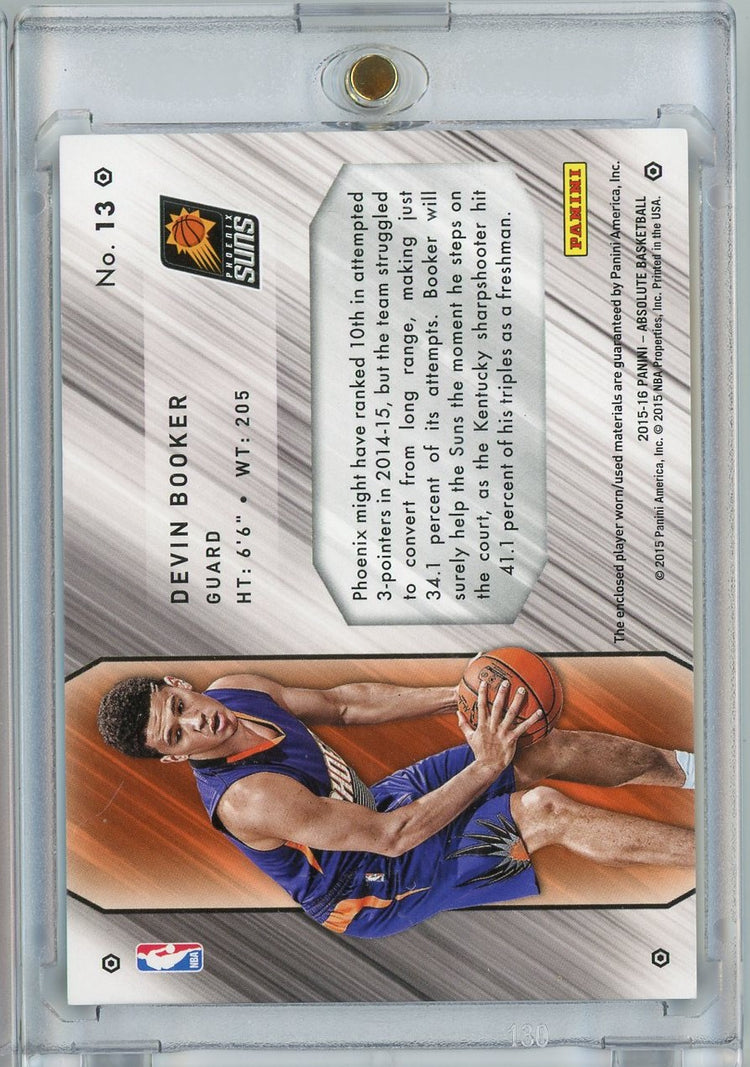 2015 Panini Absolute Devin Booker #13 13/25 Tools of the Trade Player Worn Relic Rookie RC Basketball Card
