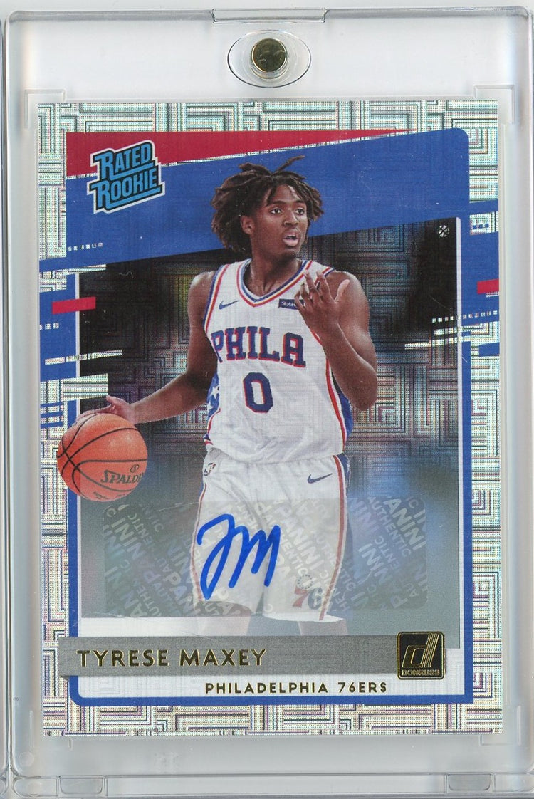 2020 Panini Donruss Tyrese Maxey #211 Signature Choice Autograph Rookie RC Basketball Card