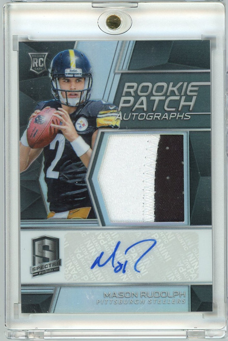 2018 Panini Spectra Mason Rudolph #205 /99 Rookie Patch Autographs Rookie RC Football Card