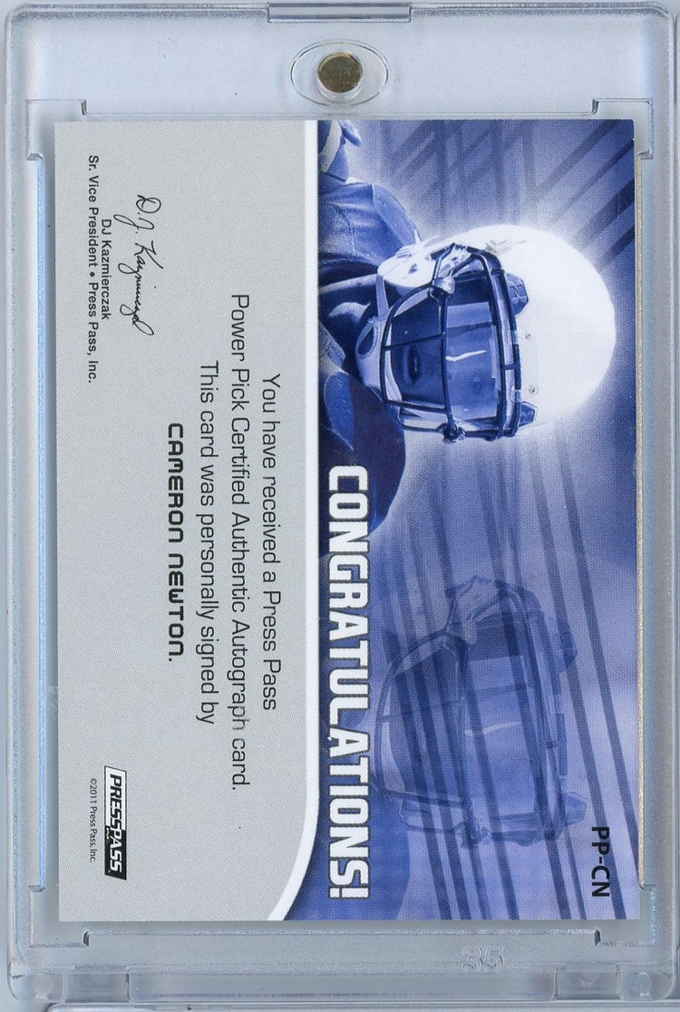 2011 Press Pass Power Pick Football Cam Newton #PPCN /250 Auto Rookie RC Football Card