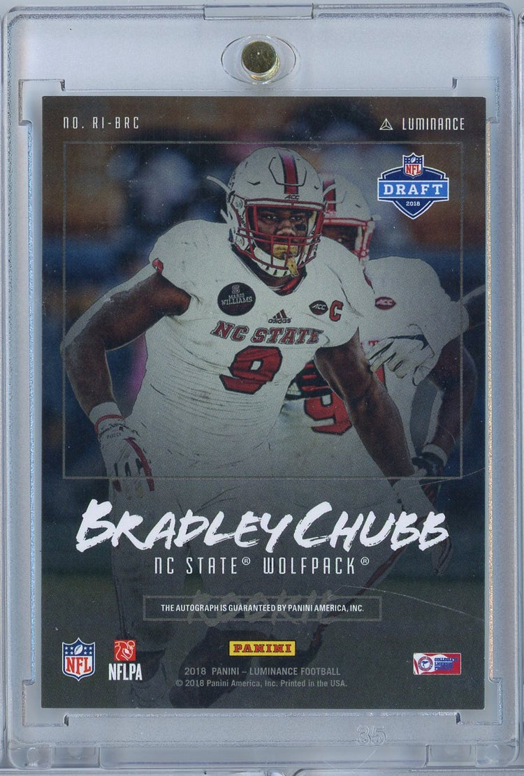 2018 Panini Luminance Football Bradley Chubb #RIBRC /75 Auto Rookie RC Football Card