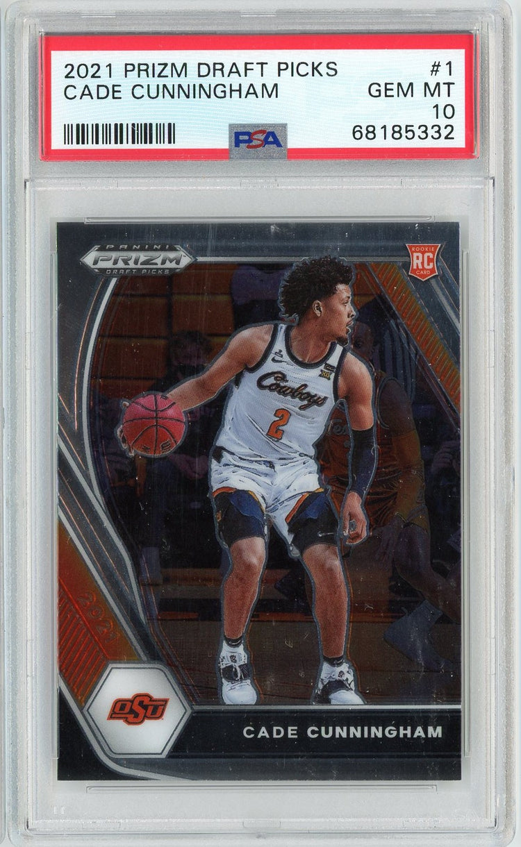Graded 2021 Panini Prizm Draft Picks Cade Cunningham #1 Rookie RC Basketball Card PSA 10 Gem Mint