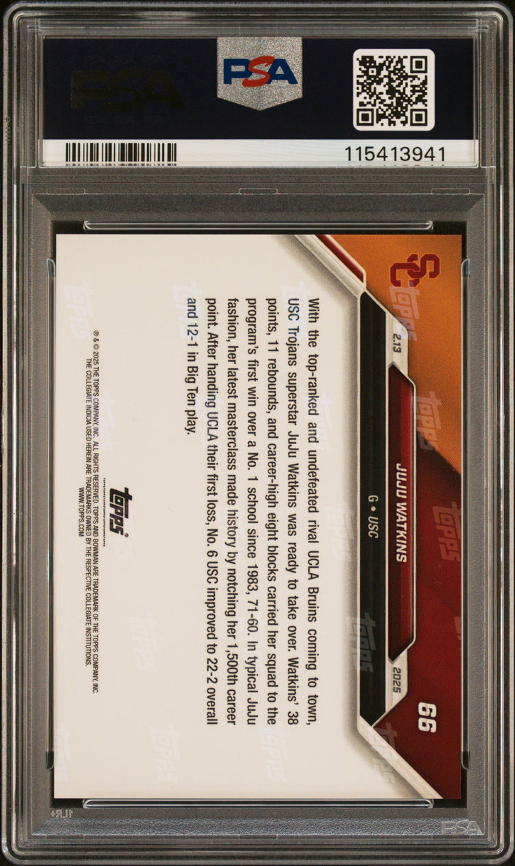 Graded 2024 Topps Bowman U Now JuJu Watkins #66 Blue /49 Rookie RC Basketball Card PSA 10 Gem Mint