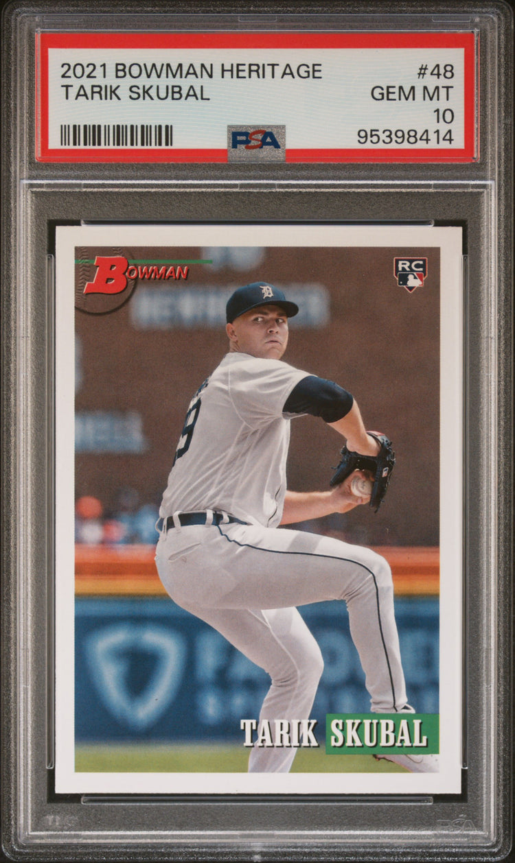Graded 2021 Topps Bowman Heritage Tarik Skubal #48 Rookie RC Baseball Card PSA 10 Gem Mint