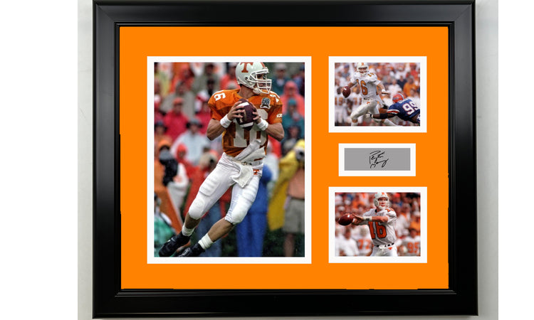 Framed Peyton Manning Tennessee Volunteers Facsimile Laser Engraved Signature NCAA Football 14x11 3 Photo Collage