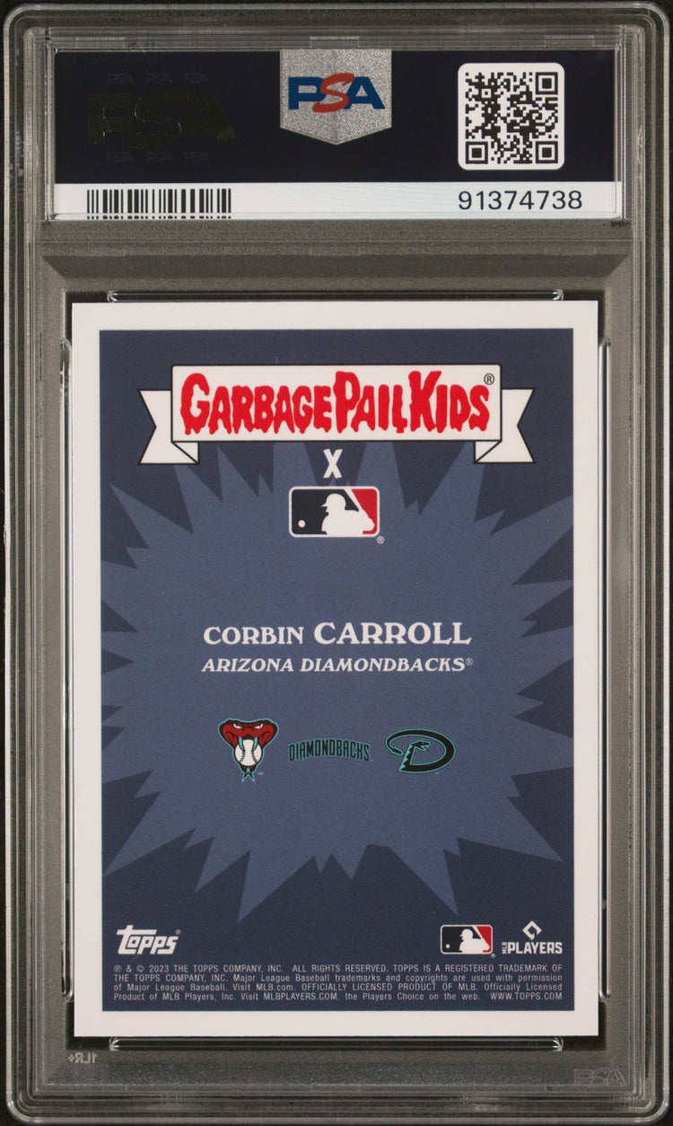 Graded 2023 Topps Garbage Pail Kids Corbin Carroll #19A Coiled Corbin Rookie RC Baseball Card PSA 10 Gem Mint