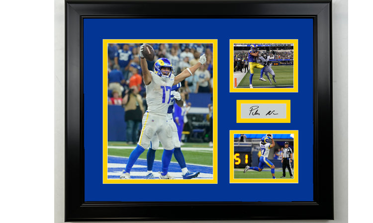 Framed Puka Nacua Los Angeles Rams Facsimile Laser Engraved Signature Football 14x11 3 Photo Collage
