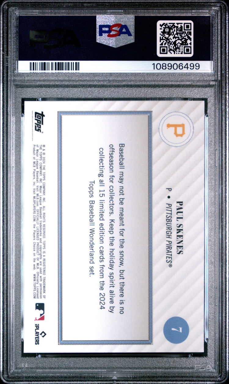 Graded 2024 Topps Wonderland Paul Skenes #7 Rookie RC Baseball Card PSA 8 Near Mint
