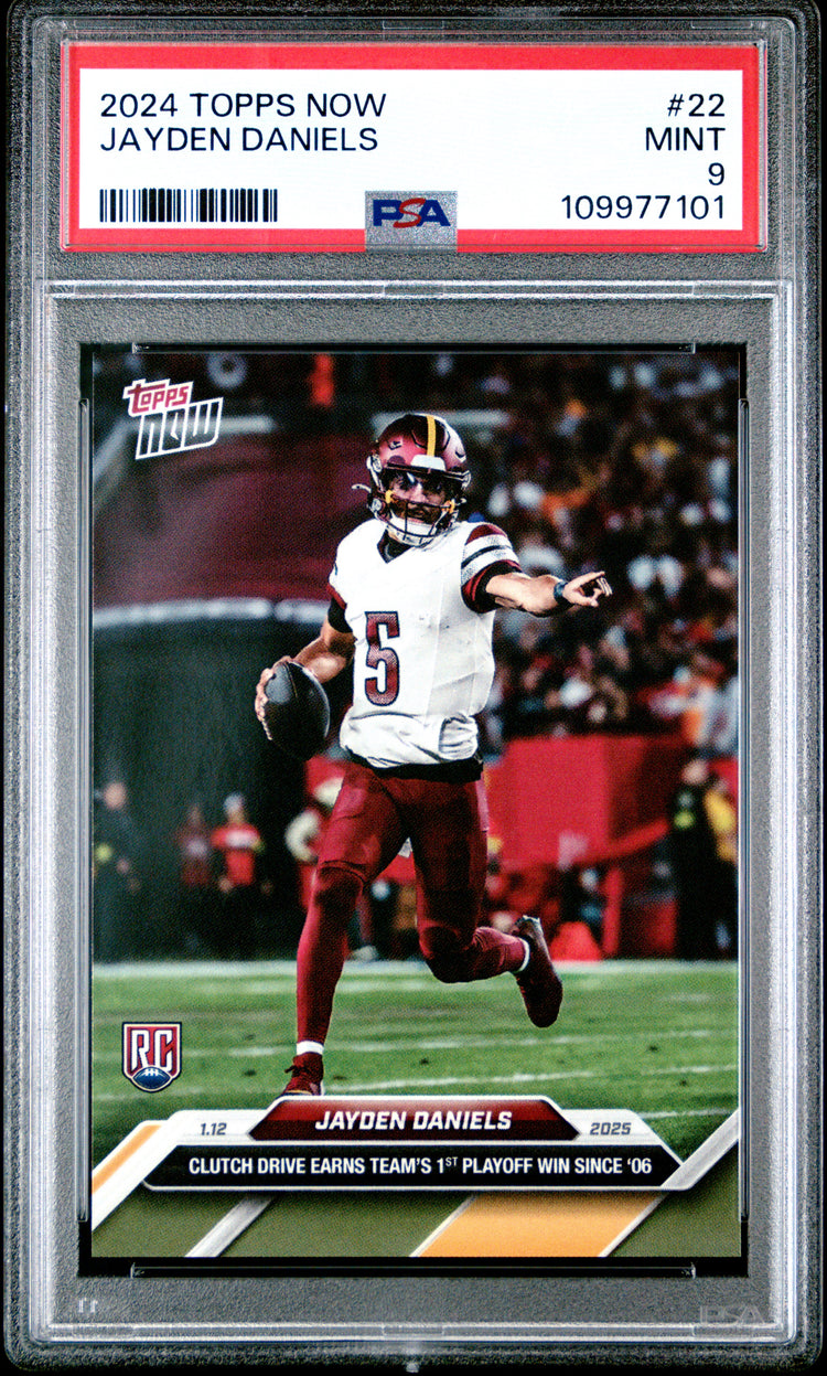 Graded 2024 Topps Now Jayden Daniels #22 Rookie RC Football Card PSA 9 Mint
