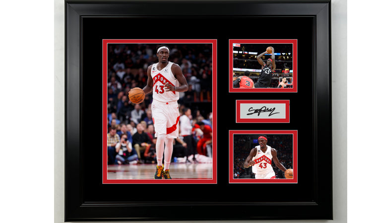Framed Pascal Siakam Toronto Raptors Facsimile Laser Engraved Signature Basketball 14x11 3 Photo Collage