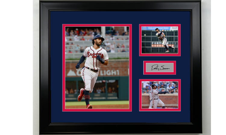 Framed Dansby Swanson Atlanta Braves Facsimile Laser Engraved Signature Baseball 14x11 3 Photo Collage