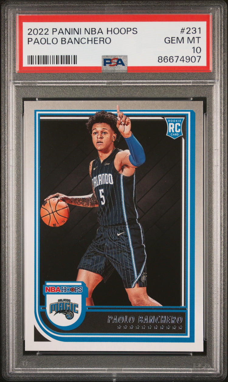 Graded 2022 Panini NBA Hoops Paolo Banchero #231 Rookie RC Basketball Card PSA 10 Gem Mint