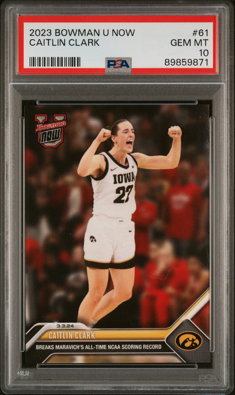 Graded 2023 Topps Bowman U Now Caitlin Clark #61 Rookie RC Basketball Card PSA 10 Gem Mint