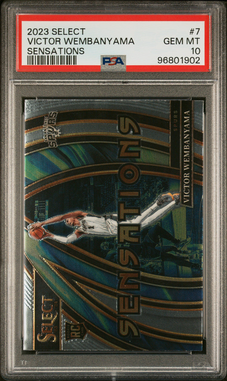 Graded 2023 Panini Select Victor Wembanyama #7 Sensations Rookie RC Basketball Card PSA 10 Gem Mint