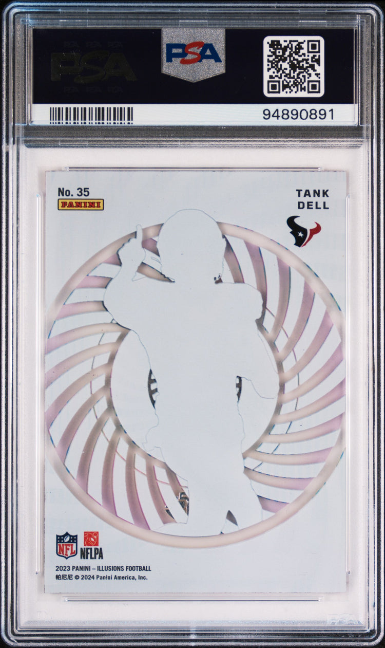 Graded 2023 Panini Illusions Tank Dell #35 Mystique Mosiac Rookie RC Football Card PSA 10 Gem Mint