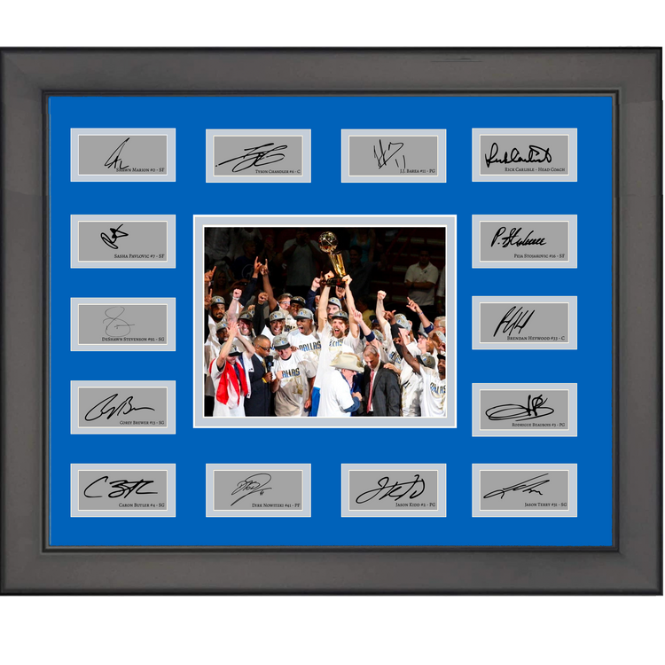 Framed 2010 Dallas Mavericks NBA Champions Team Facsimile Laser Engraved Signature Auto Collage 20x25 Basketball Photo