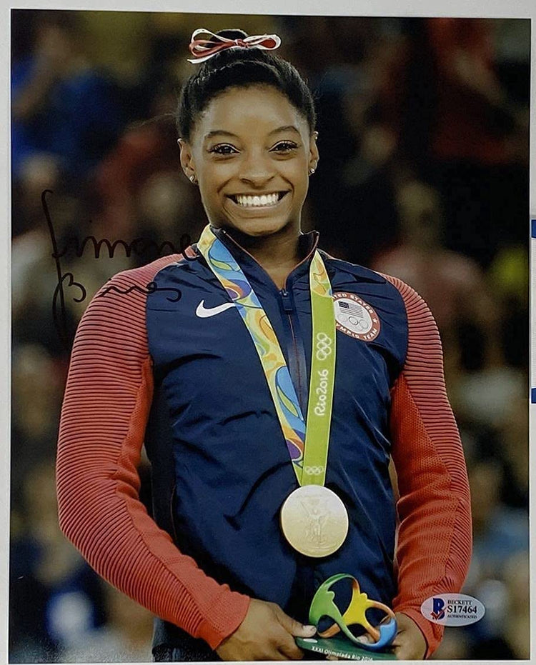 Autographed/Signed Simone Biles Olympic Gymnast 8x10 Gymnastics Photo Beckett BAS COA #6