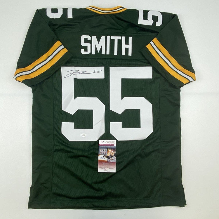 Autographed/Signed Za'Darius Smith Green Bay Green Football Jersey JSA COA