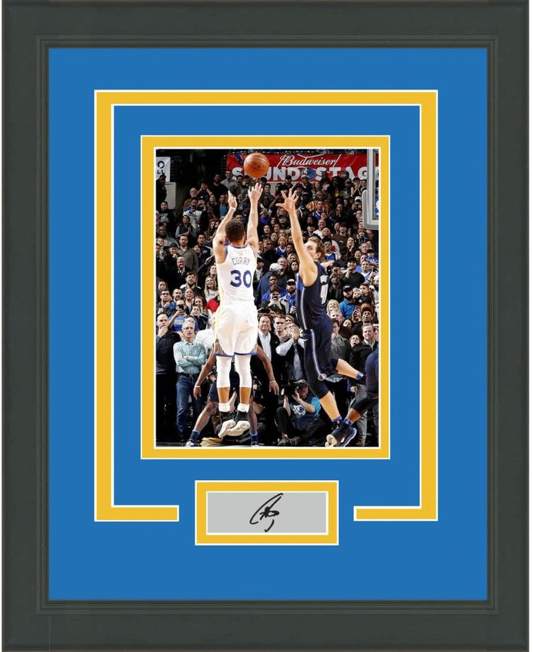Framed Stephen Curry Facsimile Laser Engraved Signature Auto Golden State Warriors 14x17 Basketball Photo