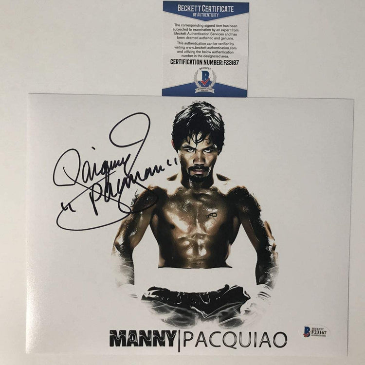 Autographed/Signed Manny Pac-Man Pacquiao Boxing 8x10 Photo Beckett BAS COA #15
