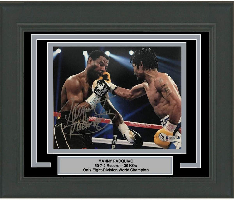 Framed Autographed/Signed Manny Pac-Man Pacquiao Boxing 8x10 Photo Beckett BAS COA #3