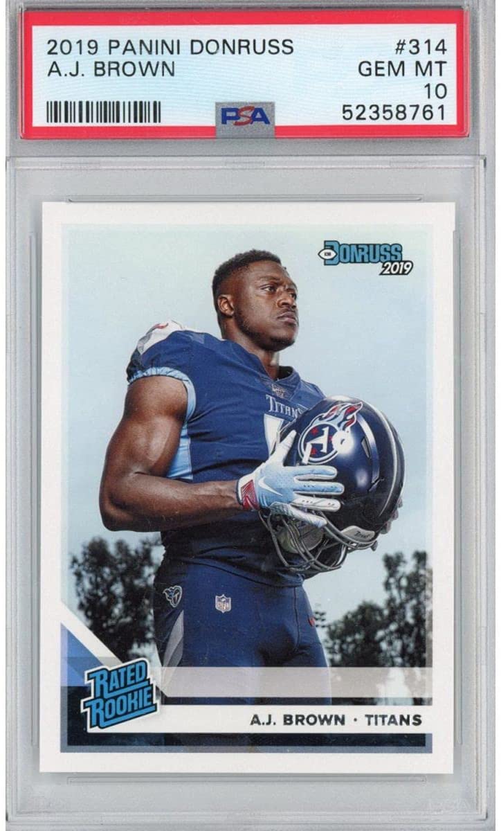 Graded 2019 Panini Donruss AJ A.J. Brown #314 Rookie RC Football Card PSA 10 Gem Mint