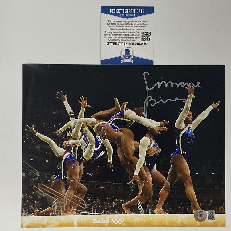 Autographed/Signed Simone Biles Olympic Gymnast 8x10 Gymnastics Photo Beckett BAS COA #2