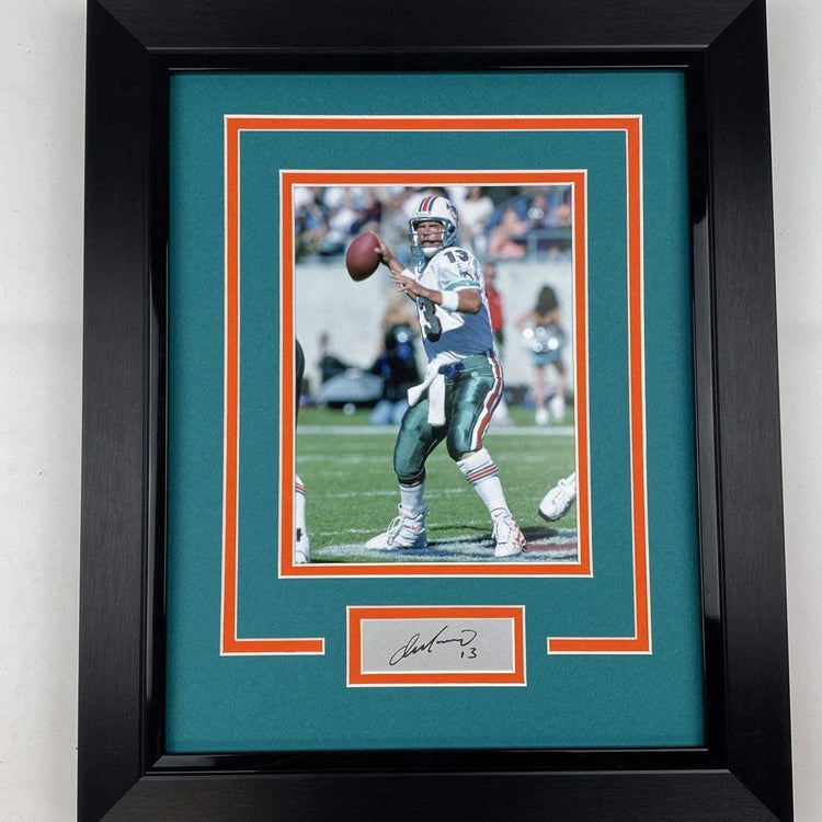 Framed Dan Marino Facsimile Laser Engraved Signature Auto Miami Dolphins 14x17 Football Photo
