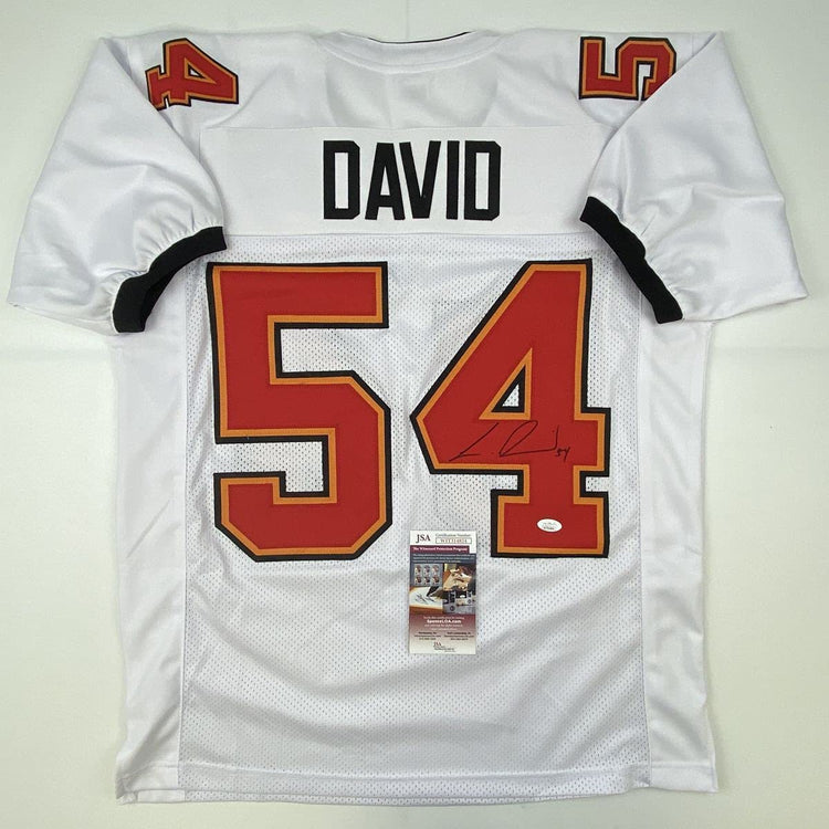 Autographed/Signed Lavonte David Tampa Bay White Football Jersey JSA COA