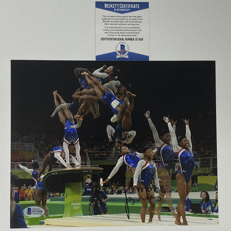 Autographed/Signed Simone Biles Olympic Gymnast 8x10 Gymnastics Photo Beckett BAS COA #4
