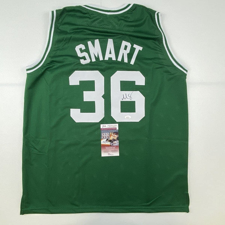 Autographed/Signed Marcus Smart Boston Green Basketball Jersey JSA COA